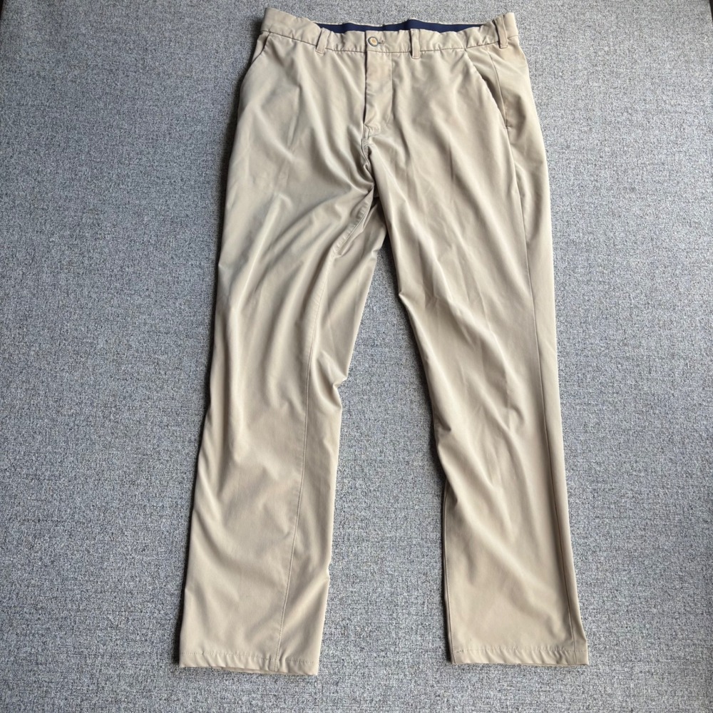 Mizzen + Main Chinos Mens 34x30 Helmsman Slim Khaki Tan Performance Stretch